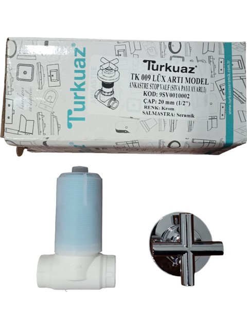 TURKUAZ 1/2" SU GİRİŞLİ ANKASTRE STOP VALF
